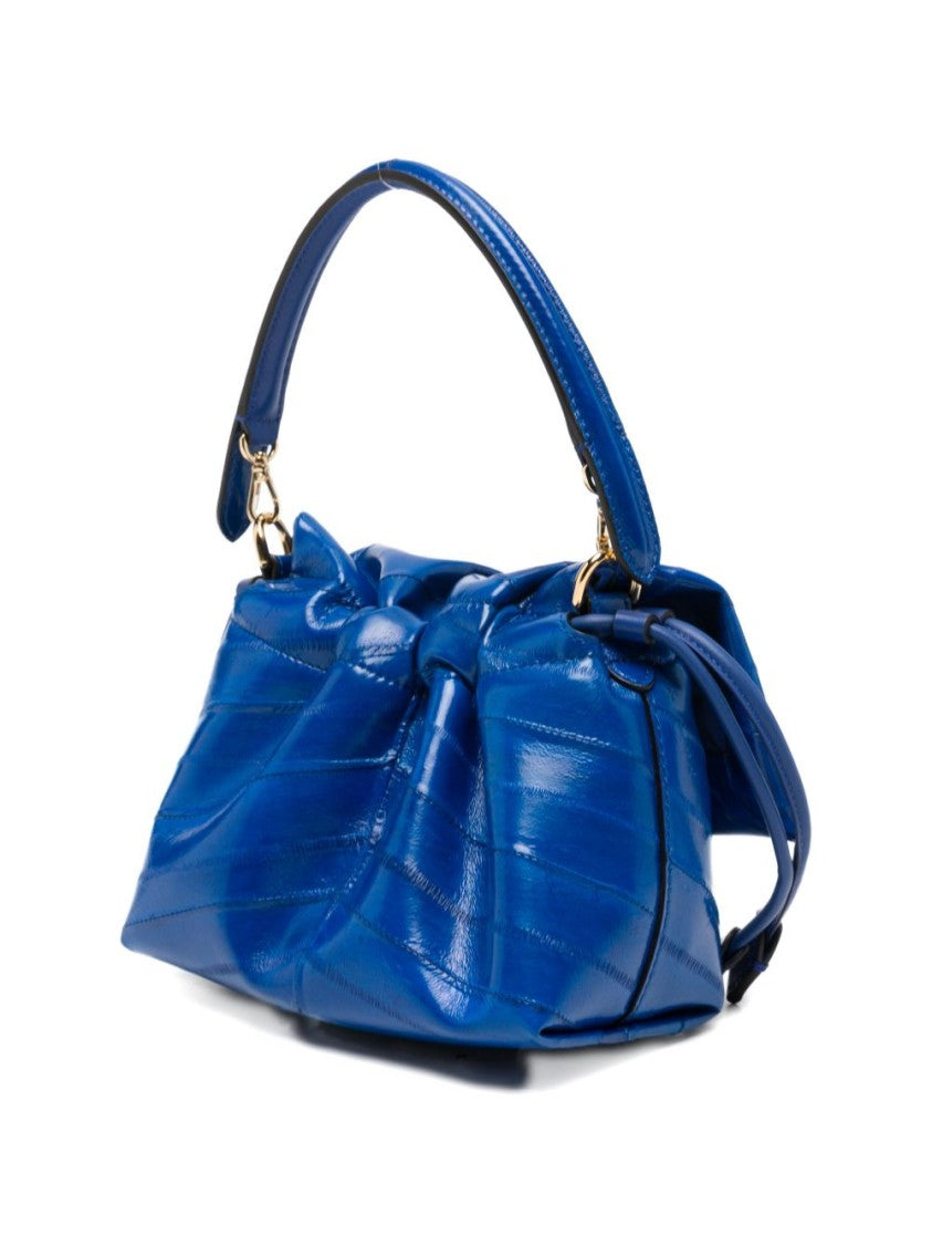 Fendi Electric Blue Mamma Baguette Hagfish Leather Handbag