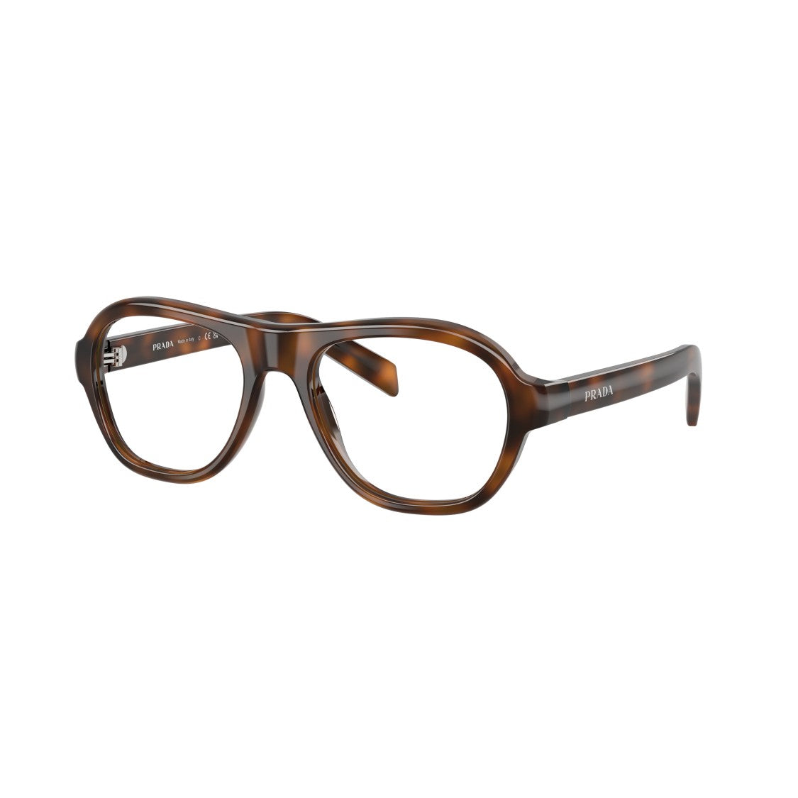 Prada Tortoiseshell 0Pr C12v Aviator Inspired Sunglasses