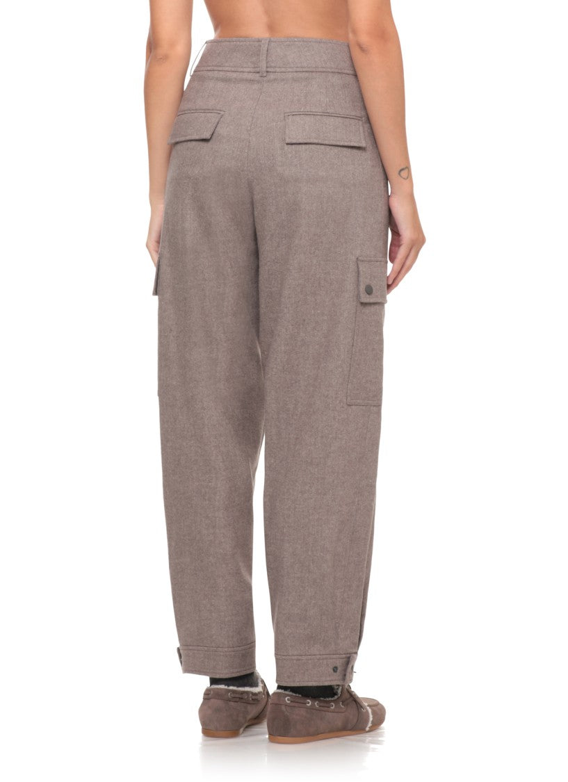 Peserico Brown Utility Straight-Leg Pants