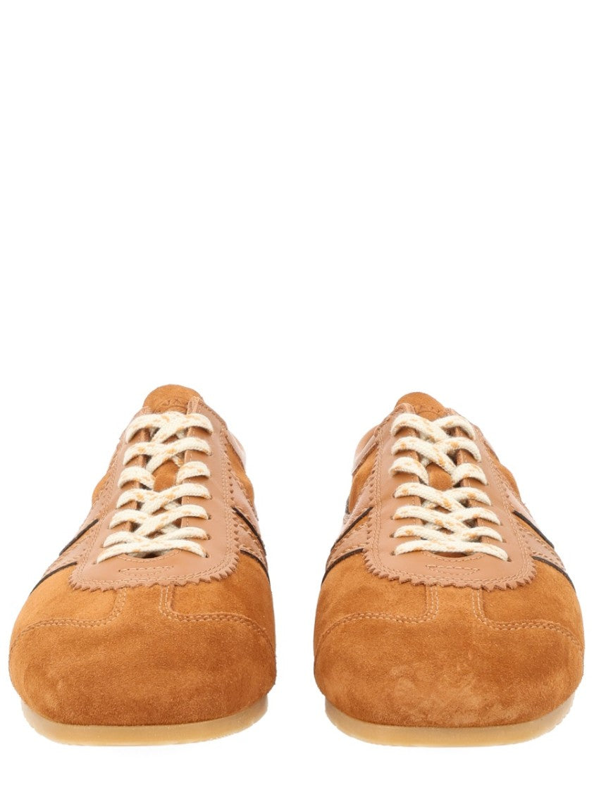 Dries Van Noten Brown Smooth Suede Retro Sneakers