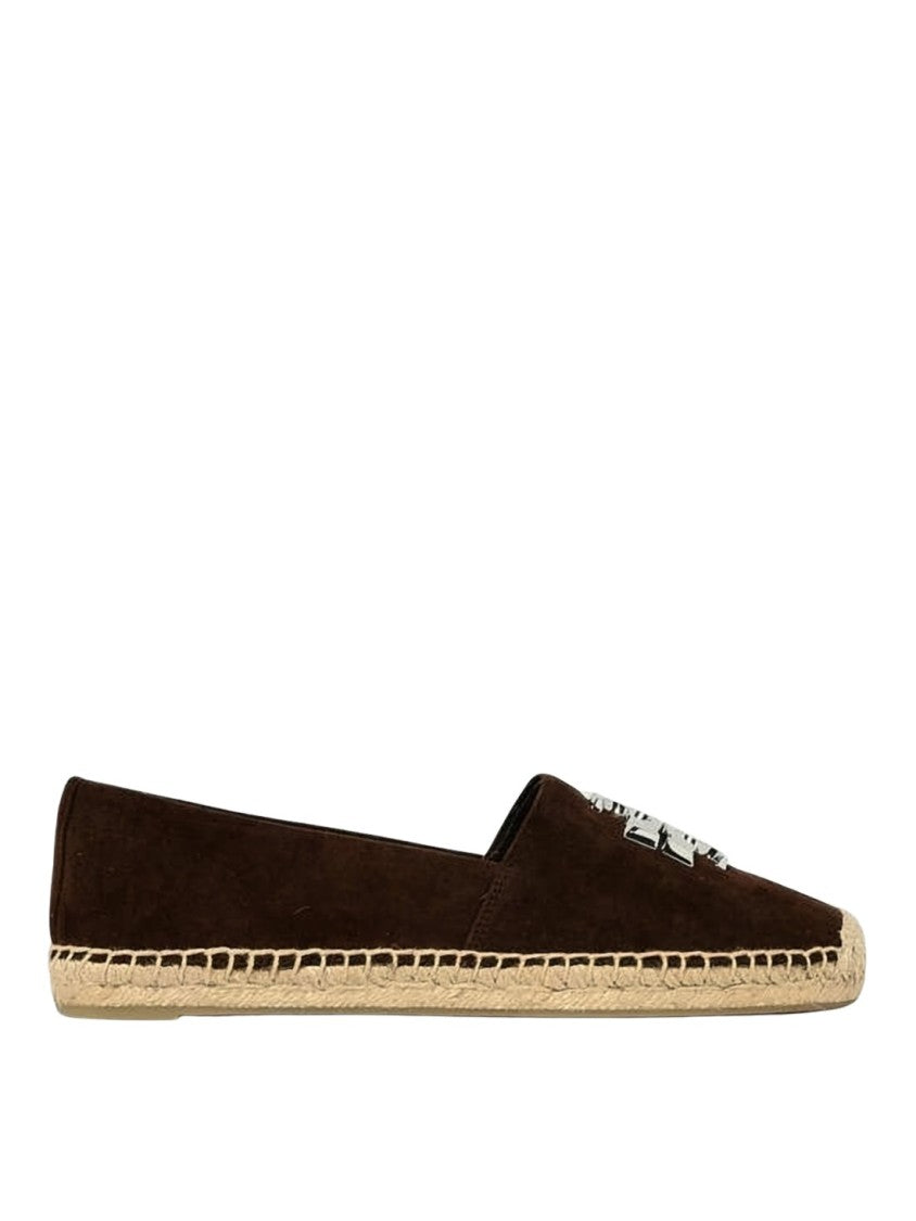 Tory Burch Espadrille-Style Flat Shoes With Metallic Logo Accents