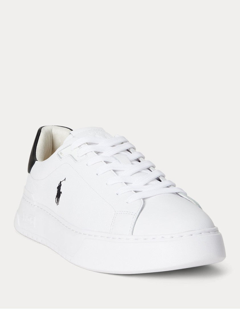 Polo Ralph Lauren White Logo Leather Low-Top Sneakers