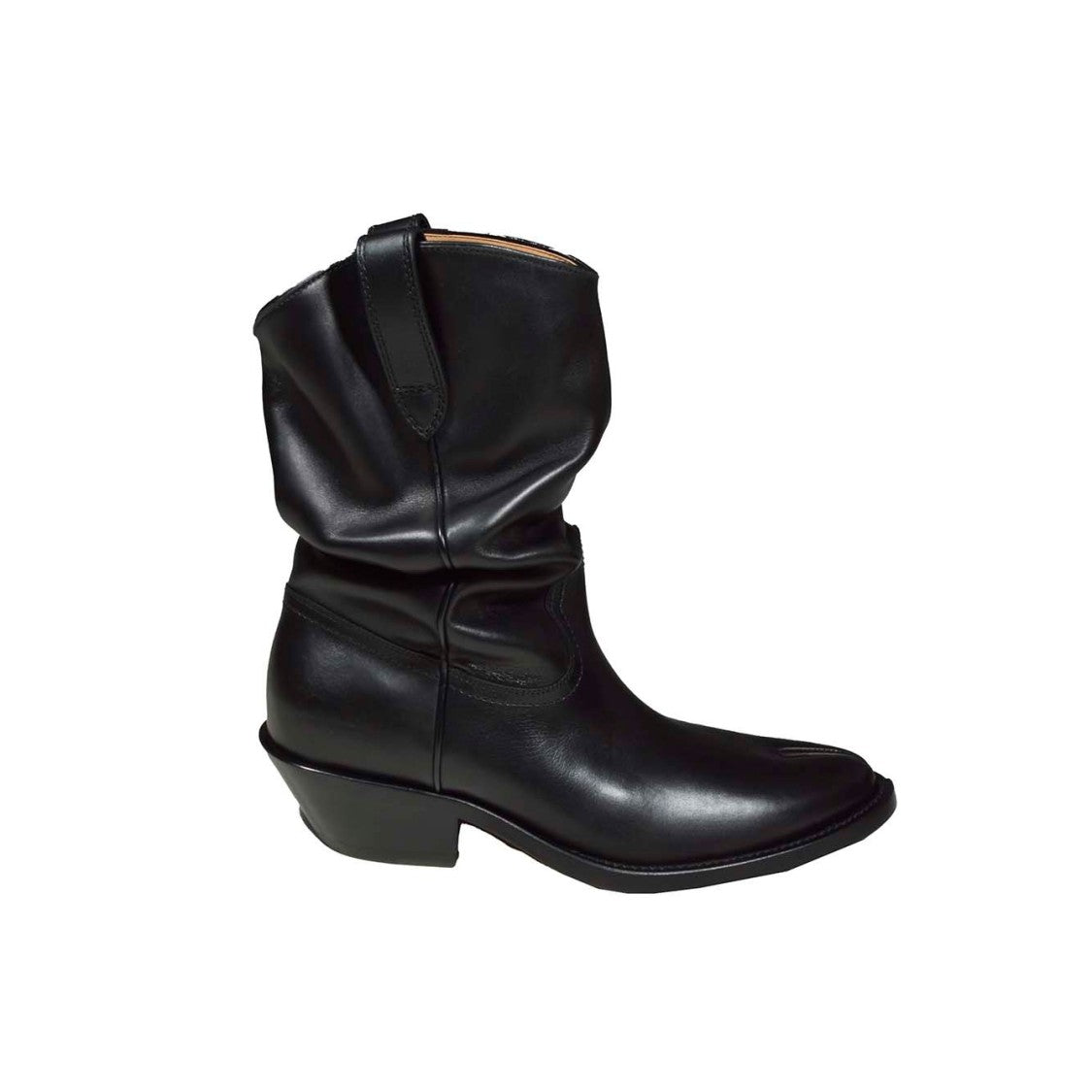 Maison Margiela Black Leather Tabi Texan Boots