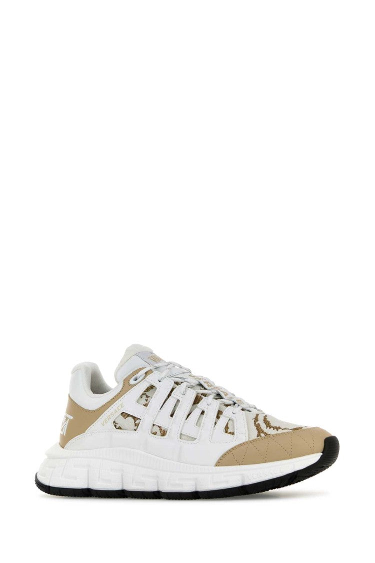 Versace White Trigreca Barocco Sneakers