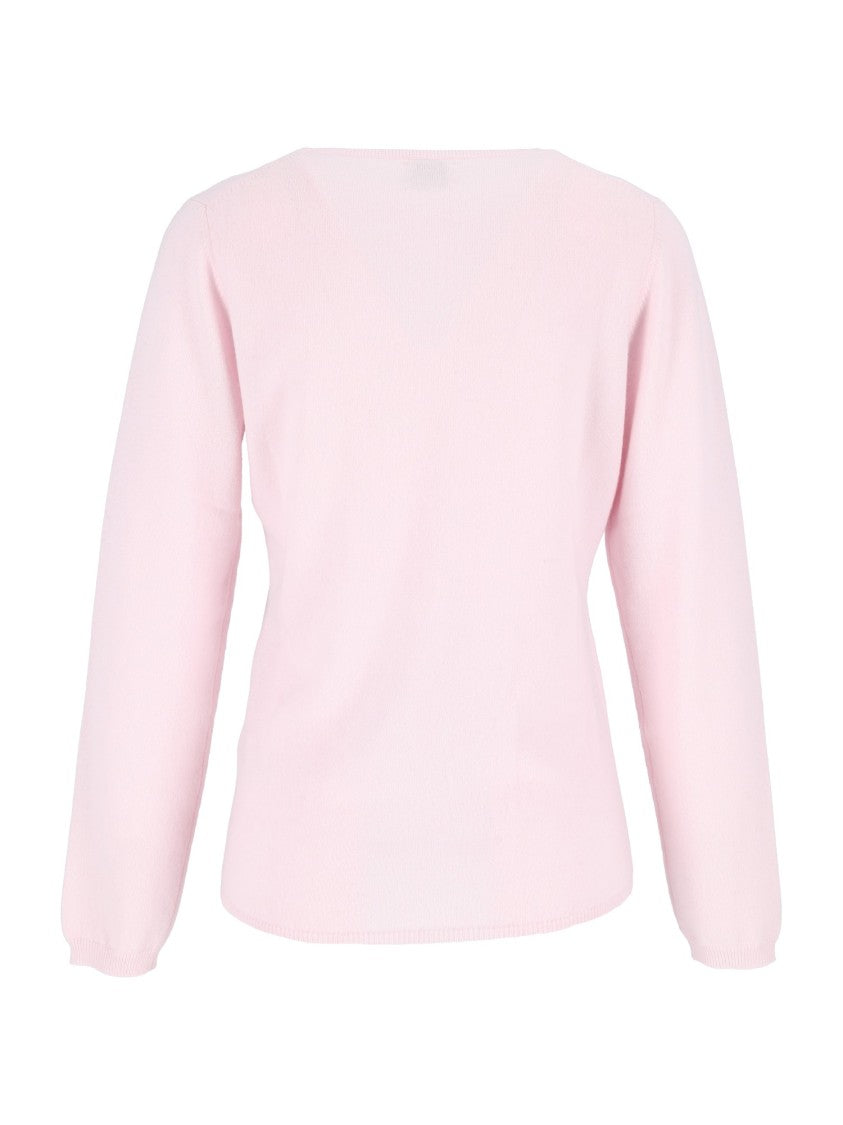 Allude Light Pink Cashmere Crew Neck Sweater