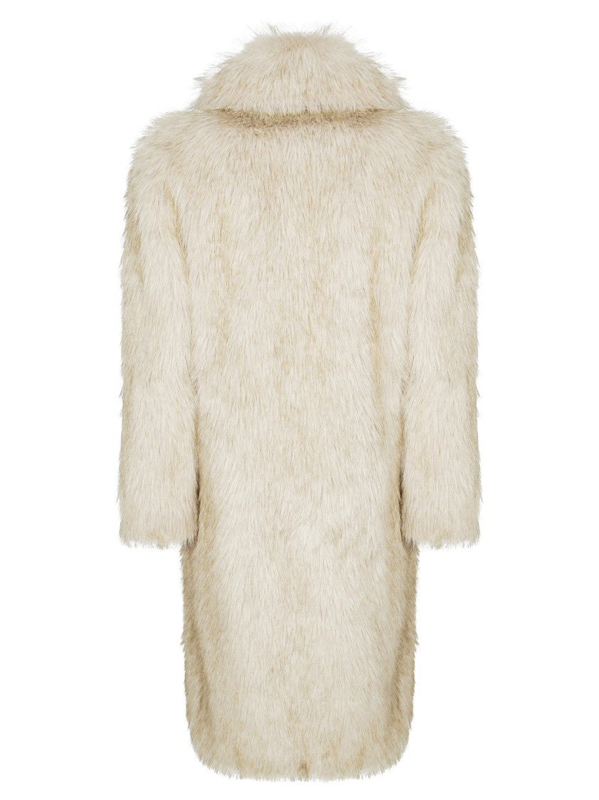 Liu Jo Long Faux Fur Coat With Classic Collar