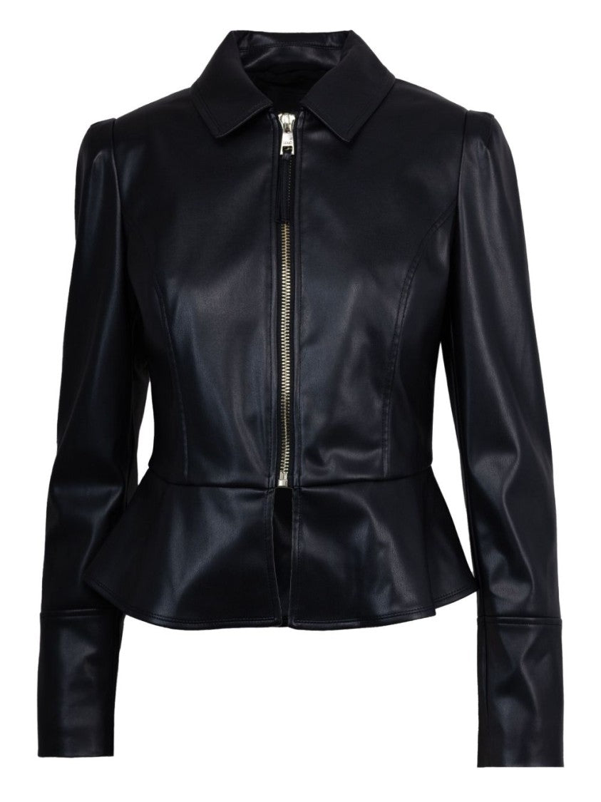 Liu Jo Peplum Hem Jacket With Zippered Cuffs