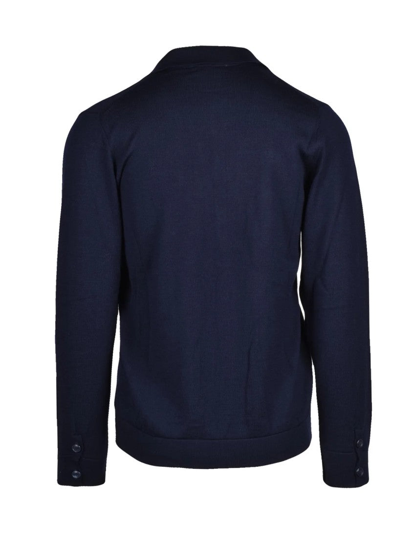 Daniele Alessandrini Multicolor Merino Wool Polo Cardigan