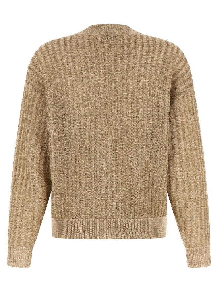 Peserico Waffle Lamé Cardigan