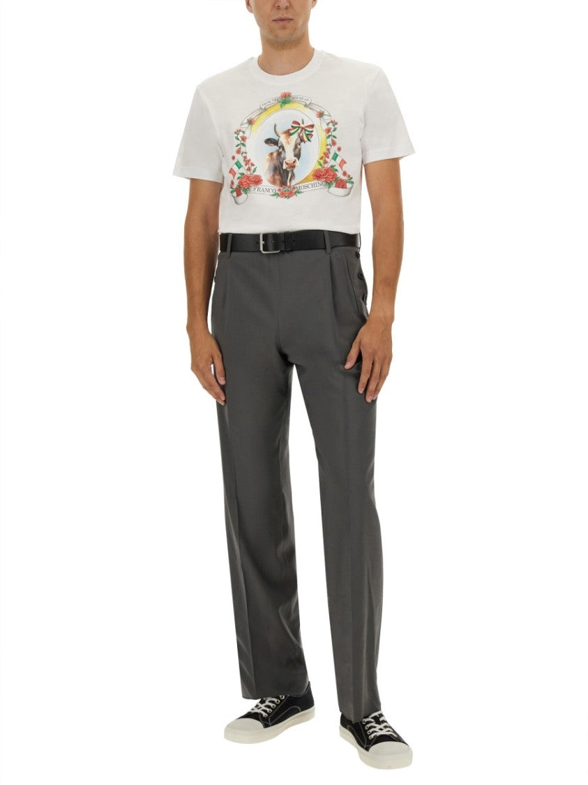 Moschino Front Logo Print White T-Shirt