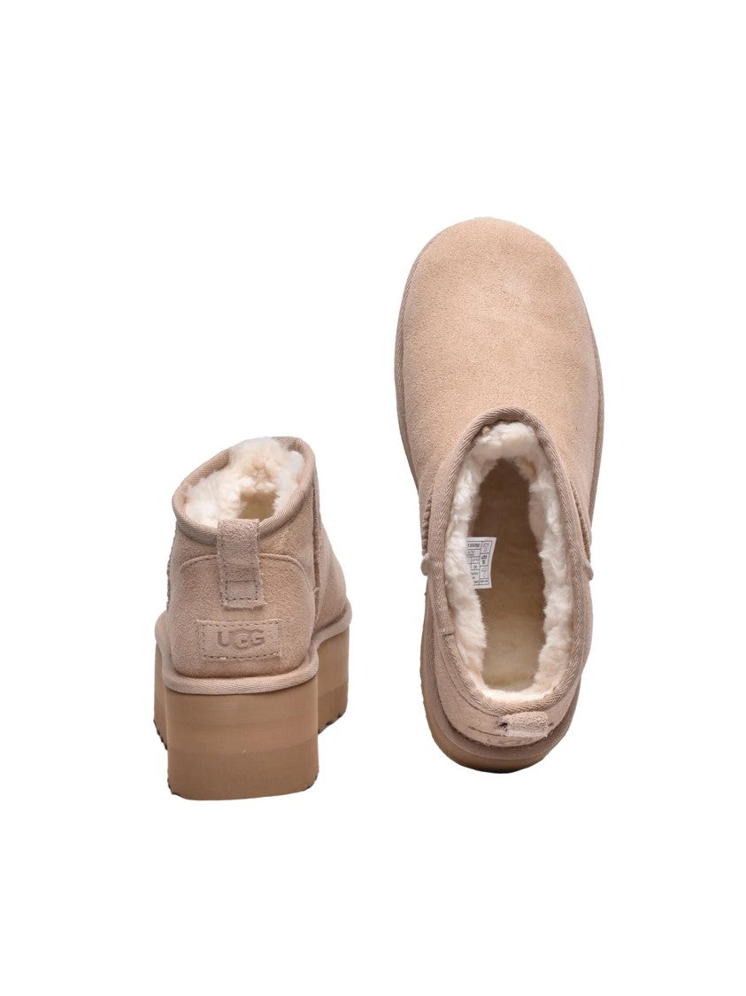 Ugg Beige Platform Suede Boots