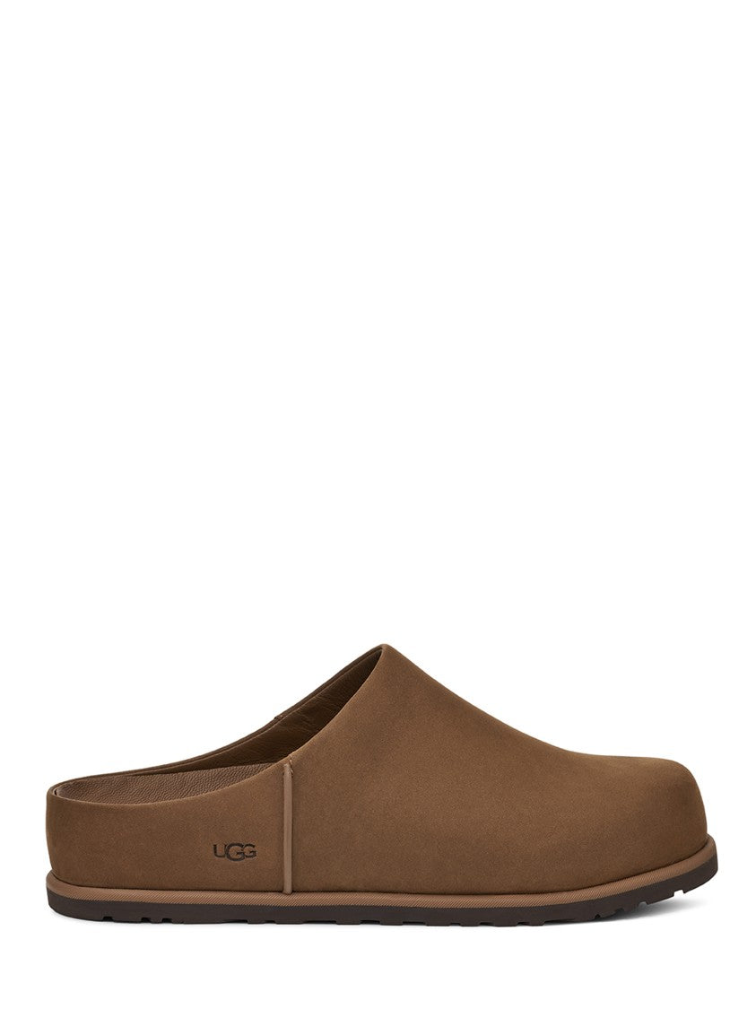 Ugg Minimalist Brown Leather Clog-Style Boot