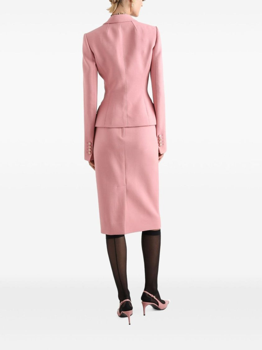 Dolce & Gabbana Pencil Skirt In Bubblegum Pink With Dart Detailing
