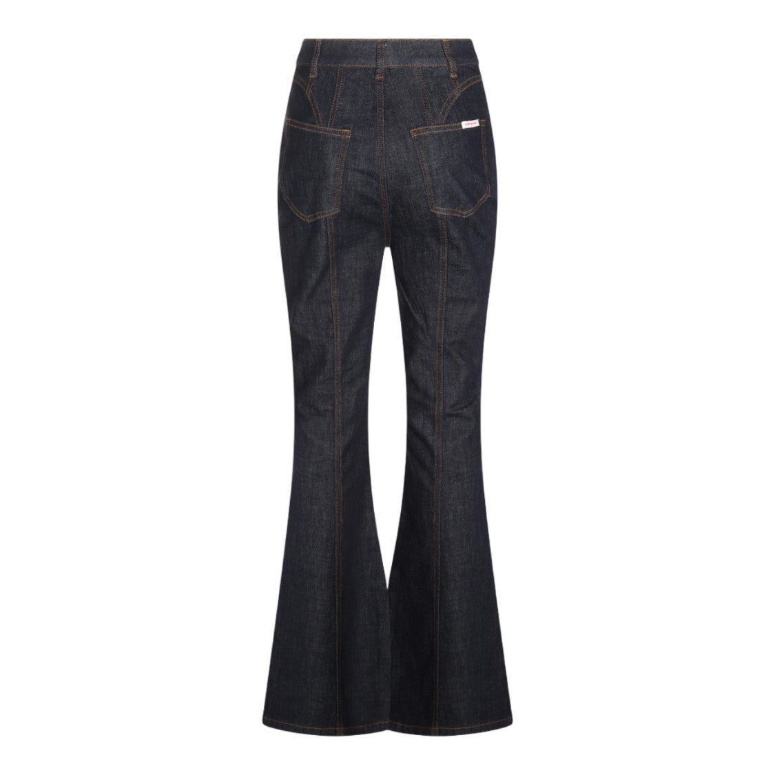 Self-Portrait High-Waisted Contrast Stitch Flared Jeans
