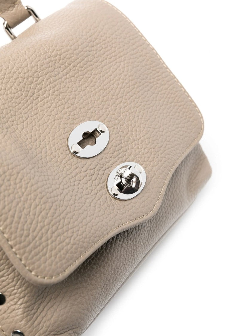 Zanellato Structured Handbag In Pebbled Leather With Dual Lock Closure