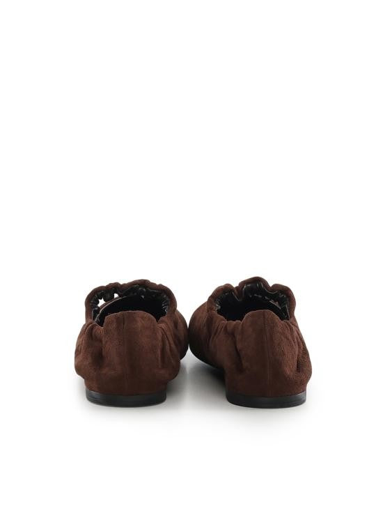 Miu Miu Lambskin Flats With Elasticized Back And Suede Texture