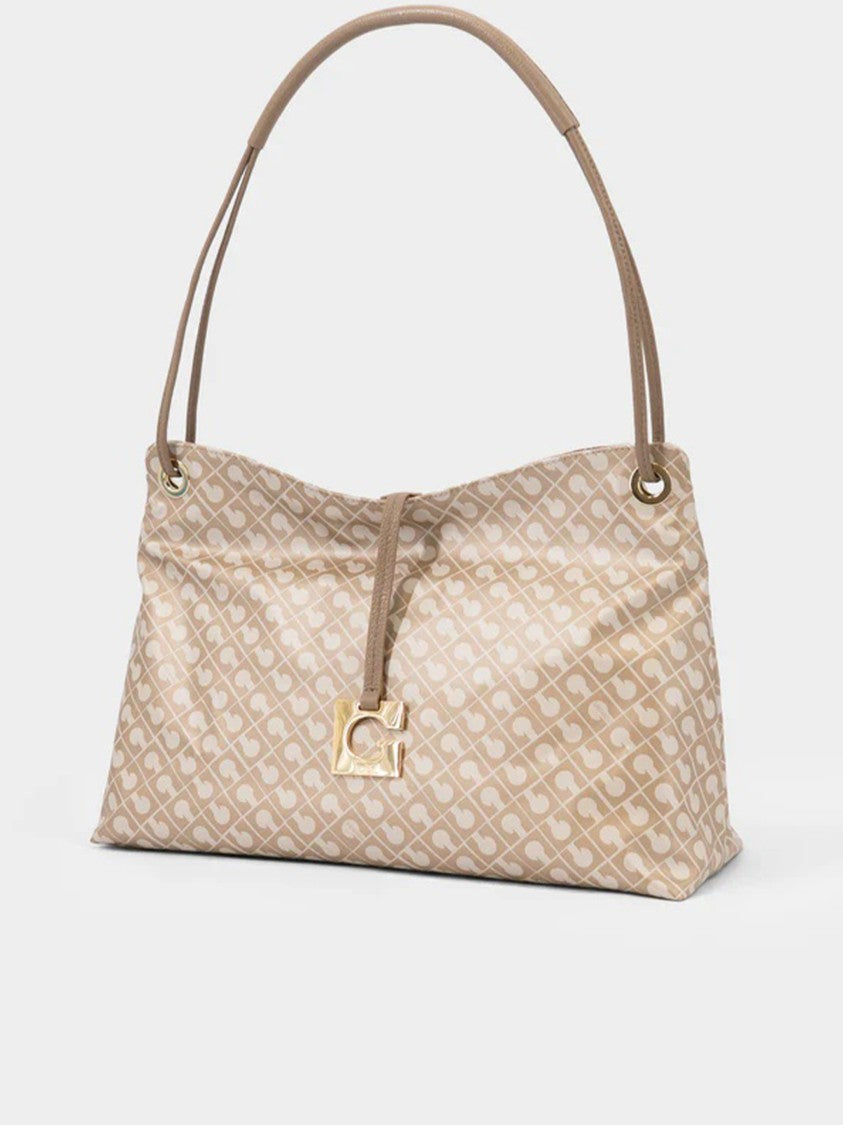 Gherardini Neutral Beige Geometric Pattern Shoulder Bag