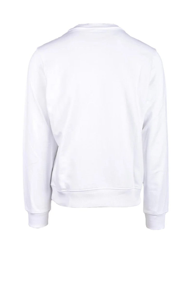 Diesel White Graphic Cotton Sweatshirt