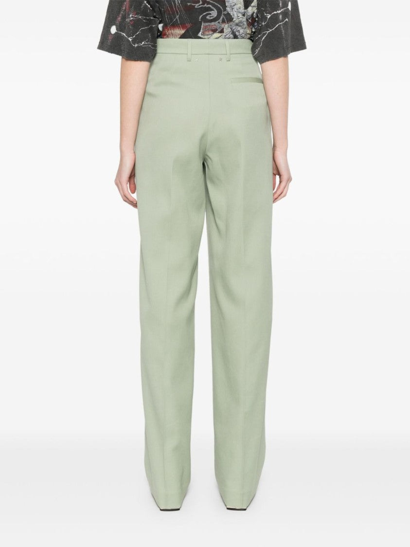 Golden Goose Sage Green Relaxed Fit Trousers With Functional Pockets