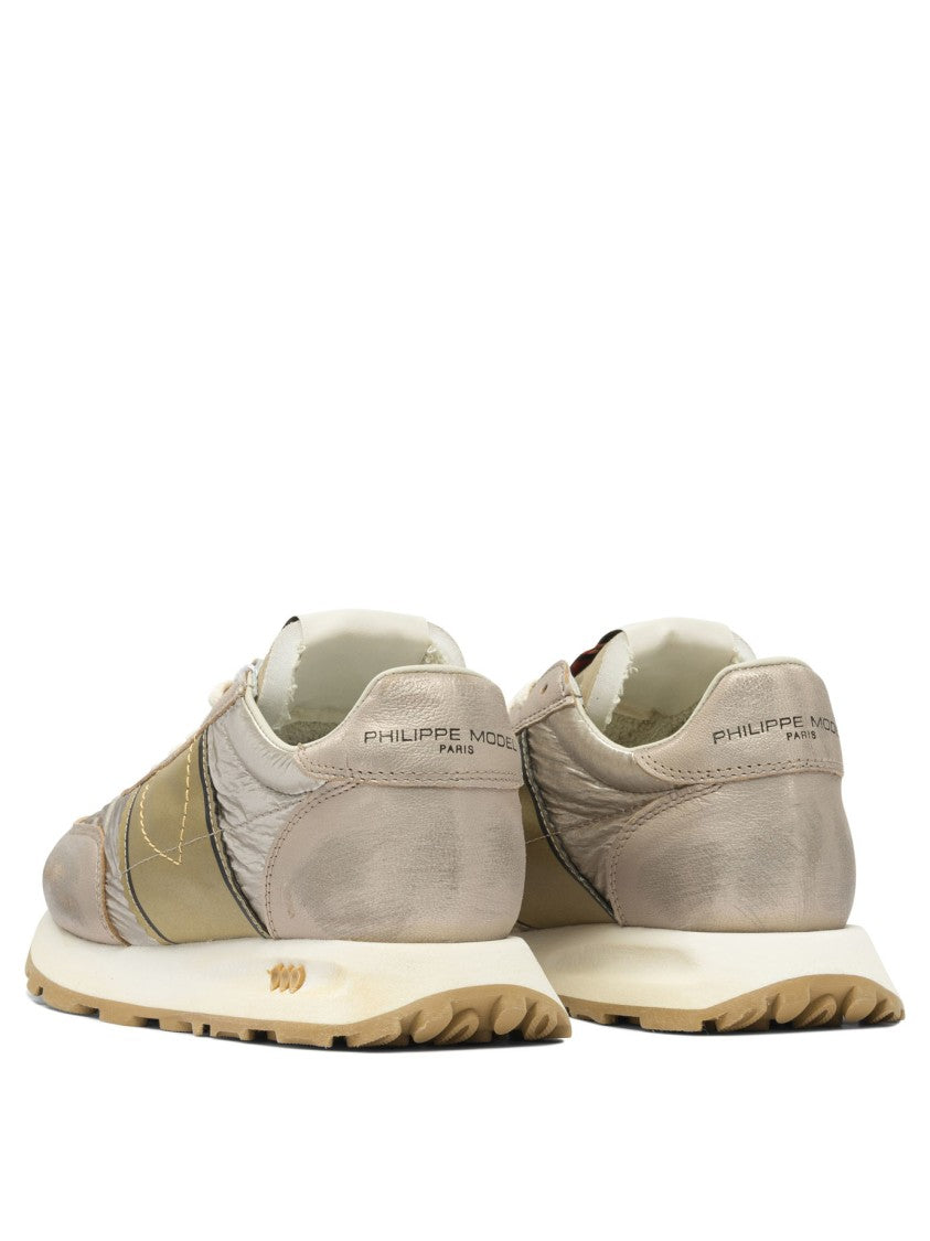 Philippe Model Paris Metallic Gold Slip-On Sneakers With Textured Outsole