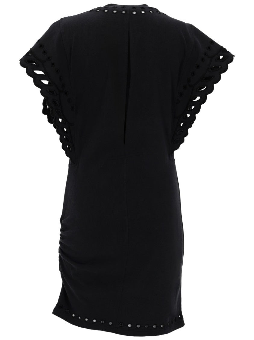 Isabel Marant Étoile Orlane Scalloped Eyelet Ruched Mini Dress