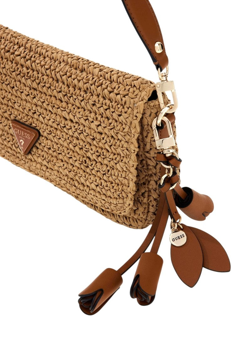 Guess Ophelia Raffia Shoulder Bag