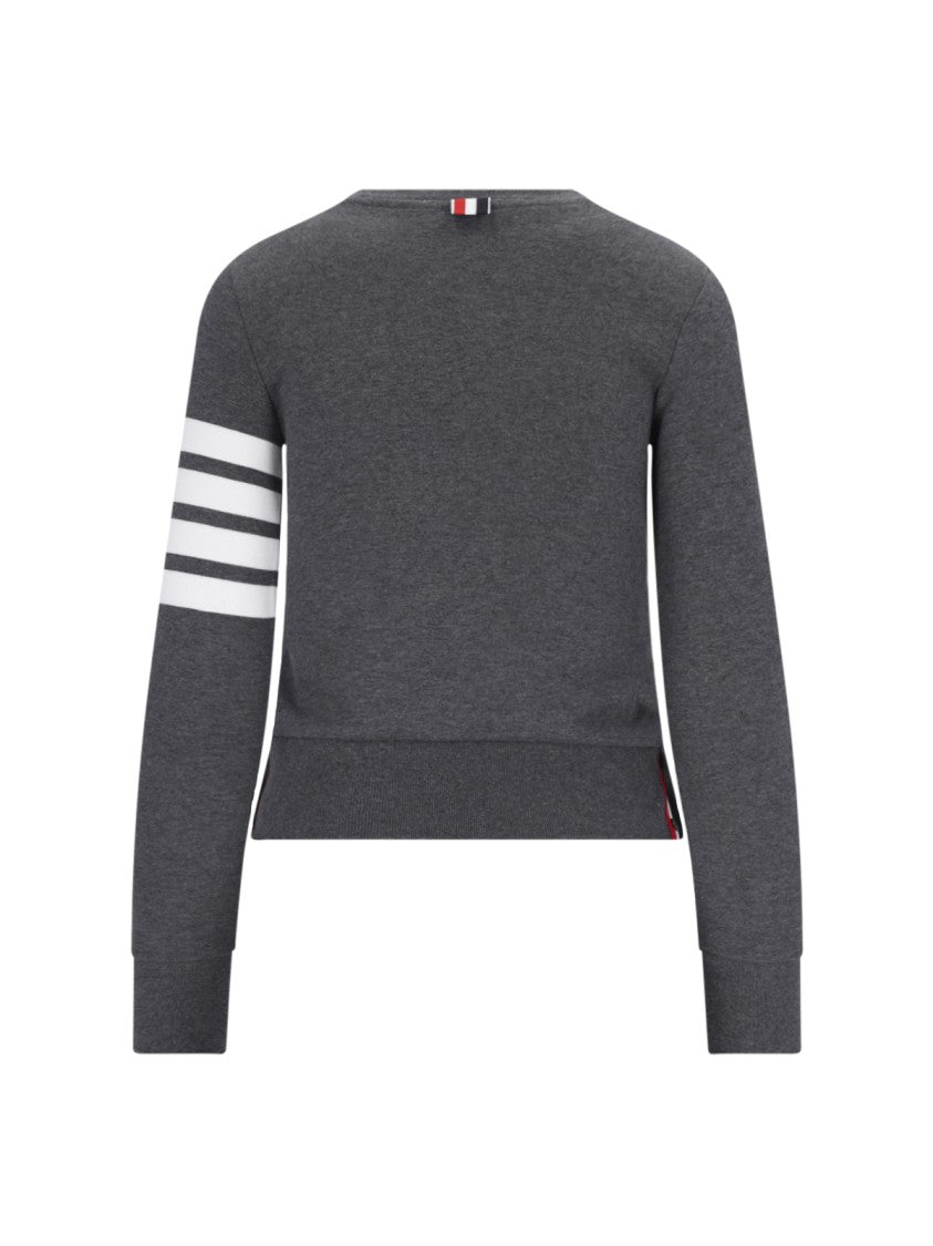 Thom Browne Crewneck Sweatshirt With Iconic Stripes And Tricolor Tab