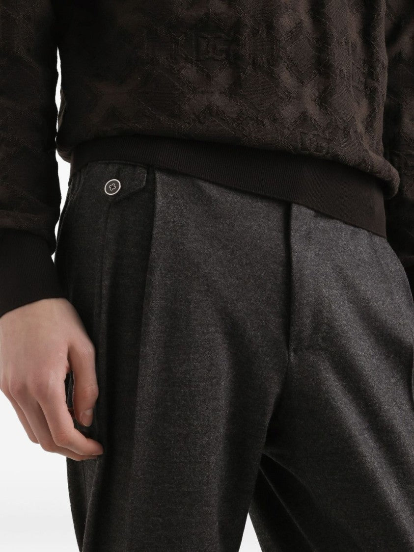 Dolce & Gabbana Tailored Grey Virgin Wool Cigarette Trousers