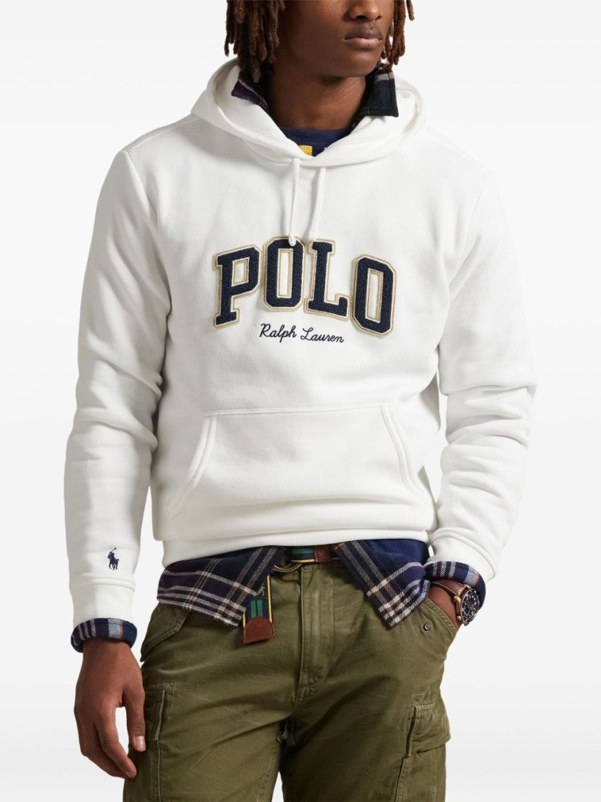 Polo Ralph Lauren Classic White Hoodie With Drawstring And Kangaroo Pocket