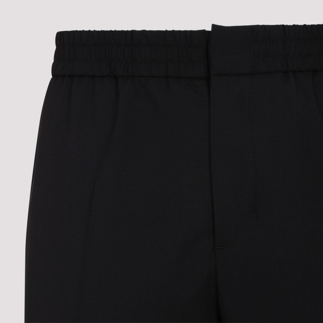 Ami Classic Elasticated Waist Black Virgin Wool Pants