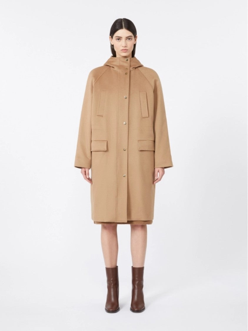 Max Mara Contemporary Camel Coat With Hood