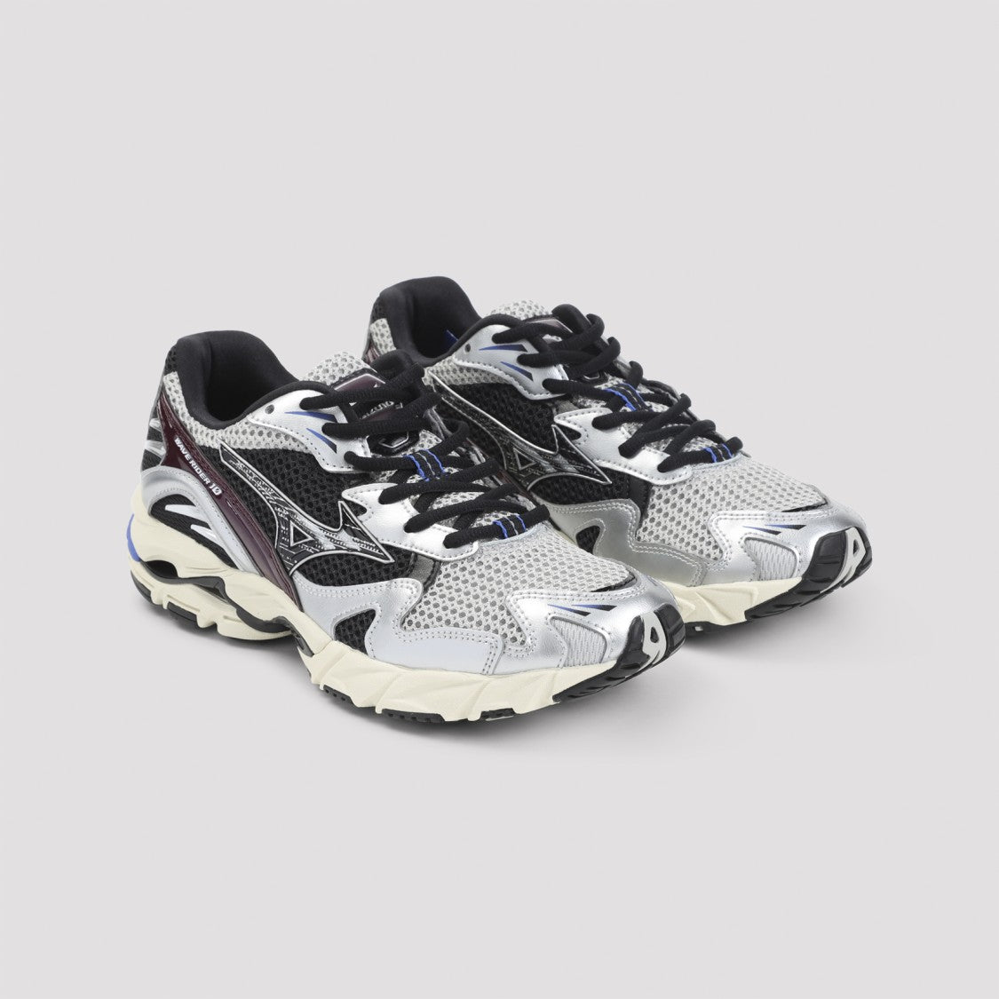 Mizuno Harbor Mist Grey Wave Rider 10 Sport Leather Sneakers