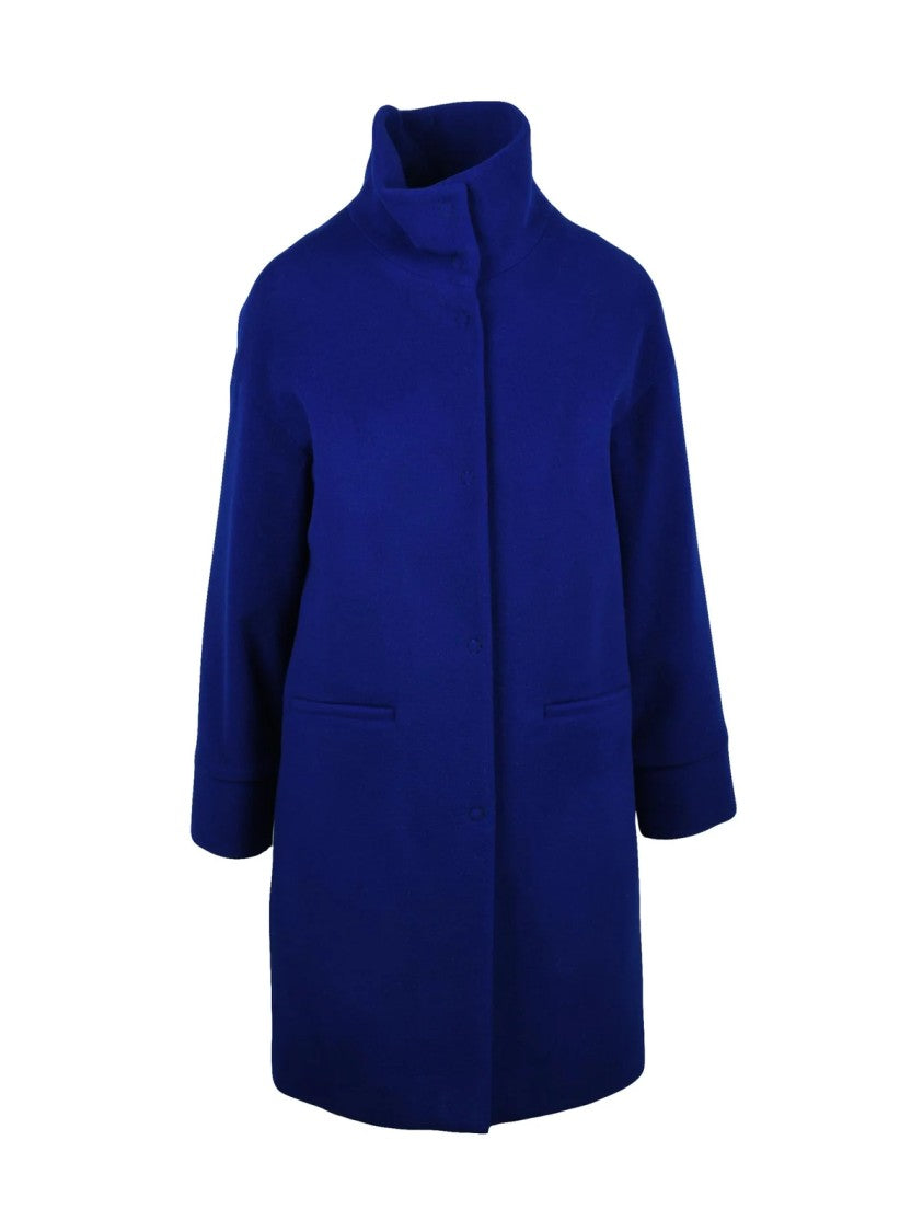 Oliver Horigamy Blue Virgin Wool-Blend Coat