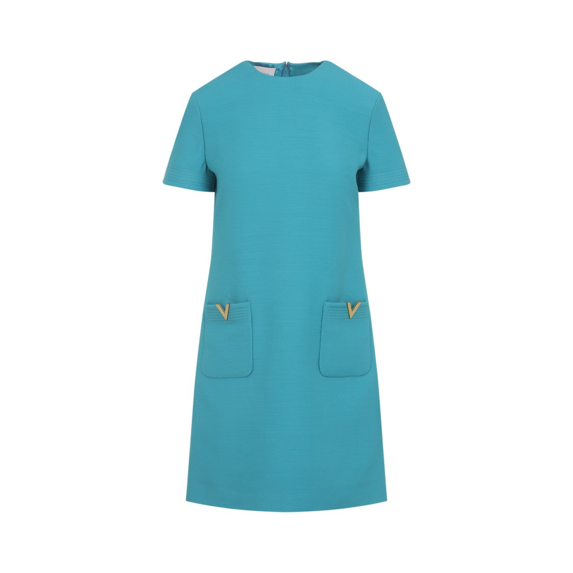 Valentino Light Blue Virgin Wool Mini Dress