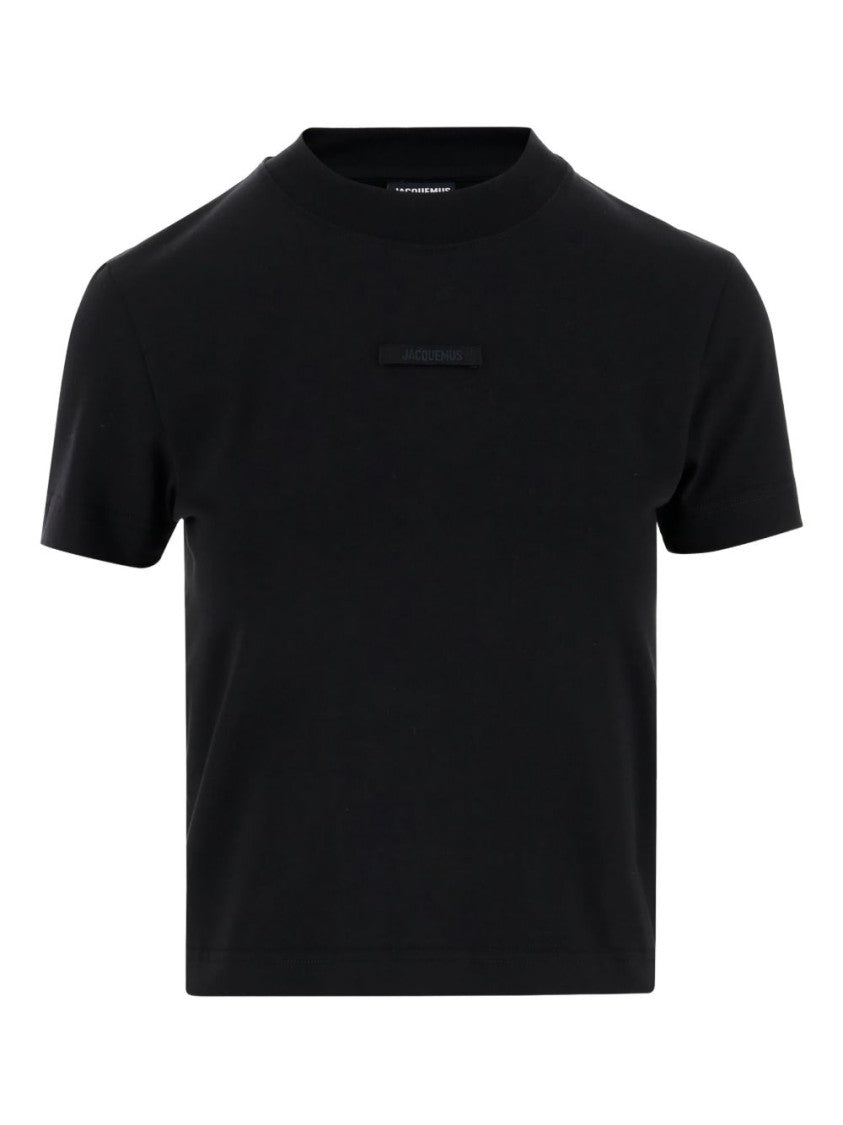 Jacquemus Black Crewneck Stretch Cotton Top