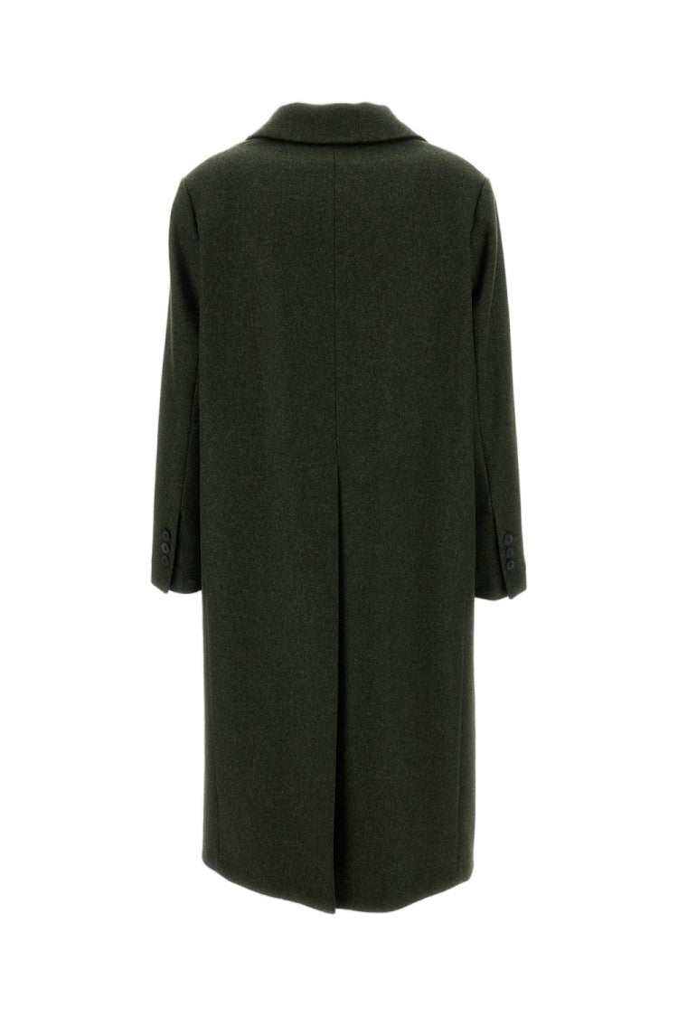Schneiders Green Bella Double-Breasted Felted Wool Long Coat