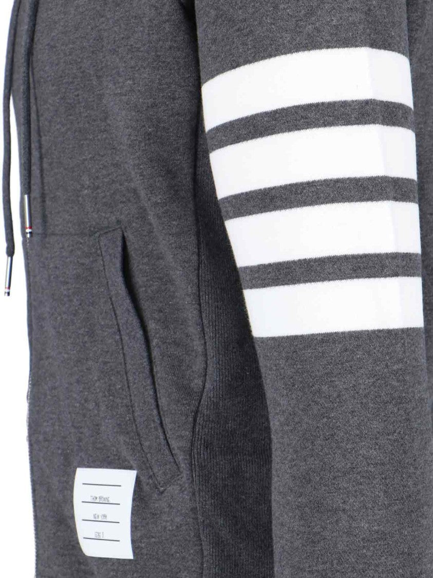 Thom Browne Dark Grey 4-Bar Cotton Zip Hoodie