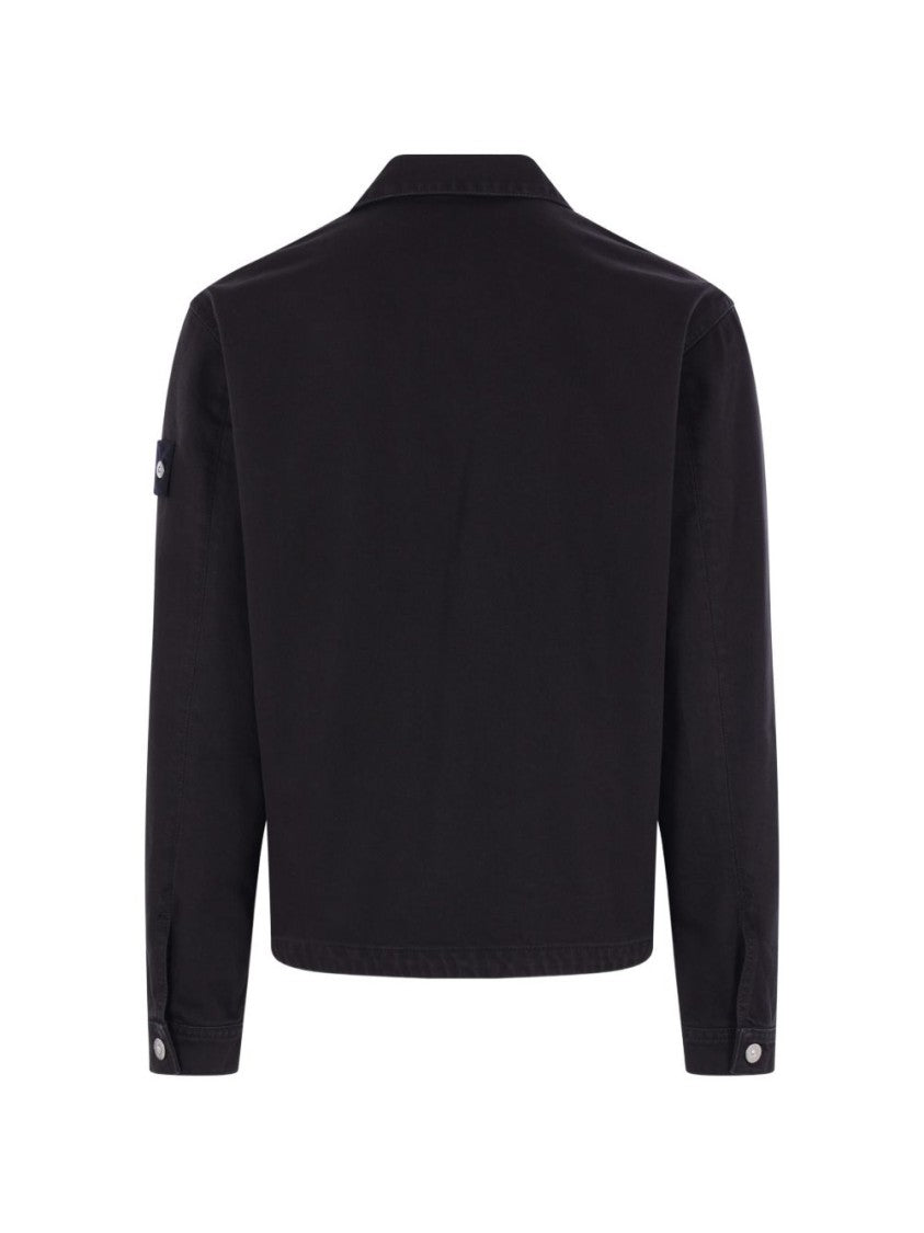 Stone Island Cropped Black Cotton Jacket