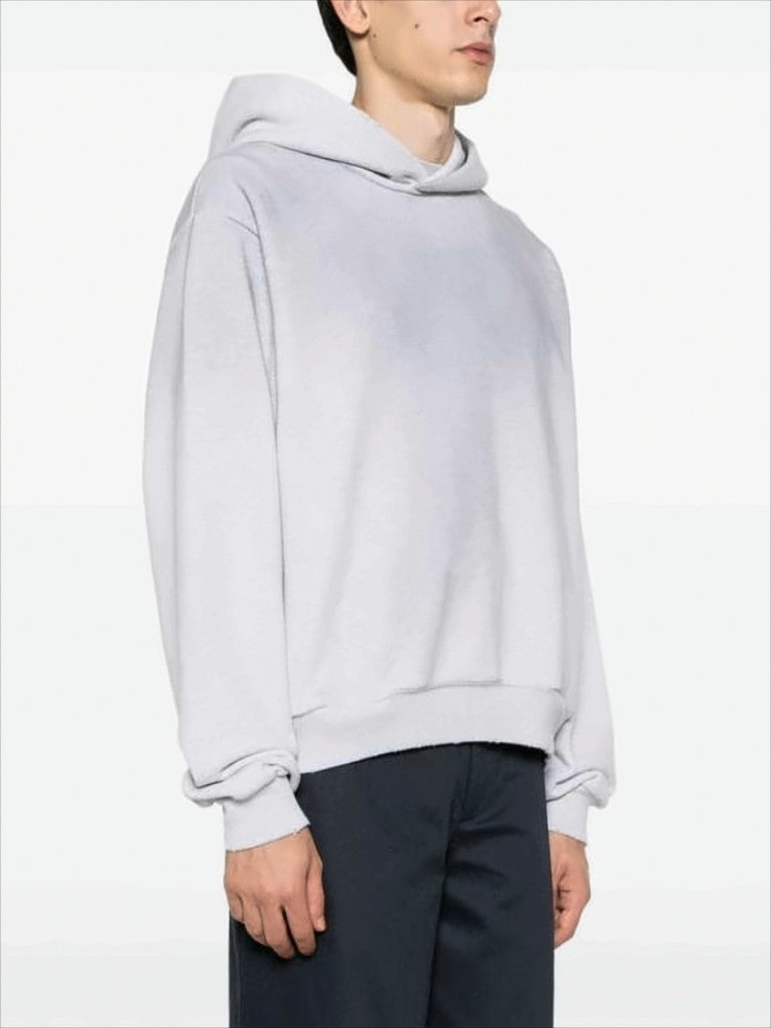 Acne Studios Oversized Grey Hoodie With Relaxed Fit And Bold Detailing