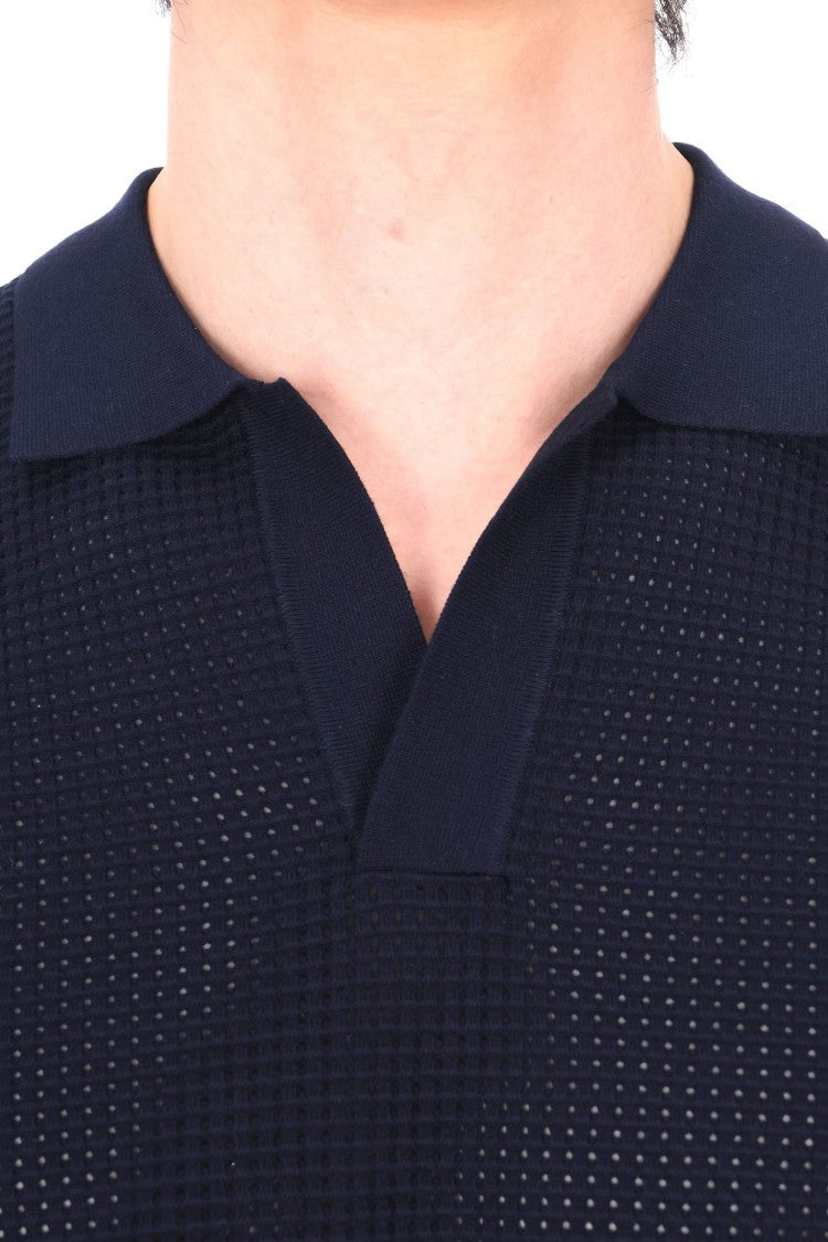 Orlebar Brown Roddy Tie Stitch Open Collar Polo Shirt