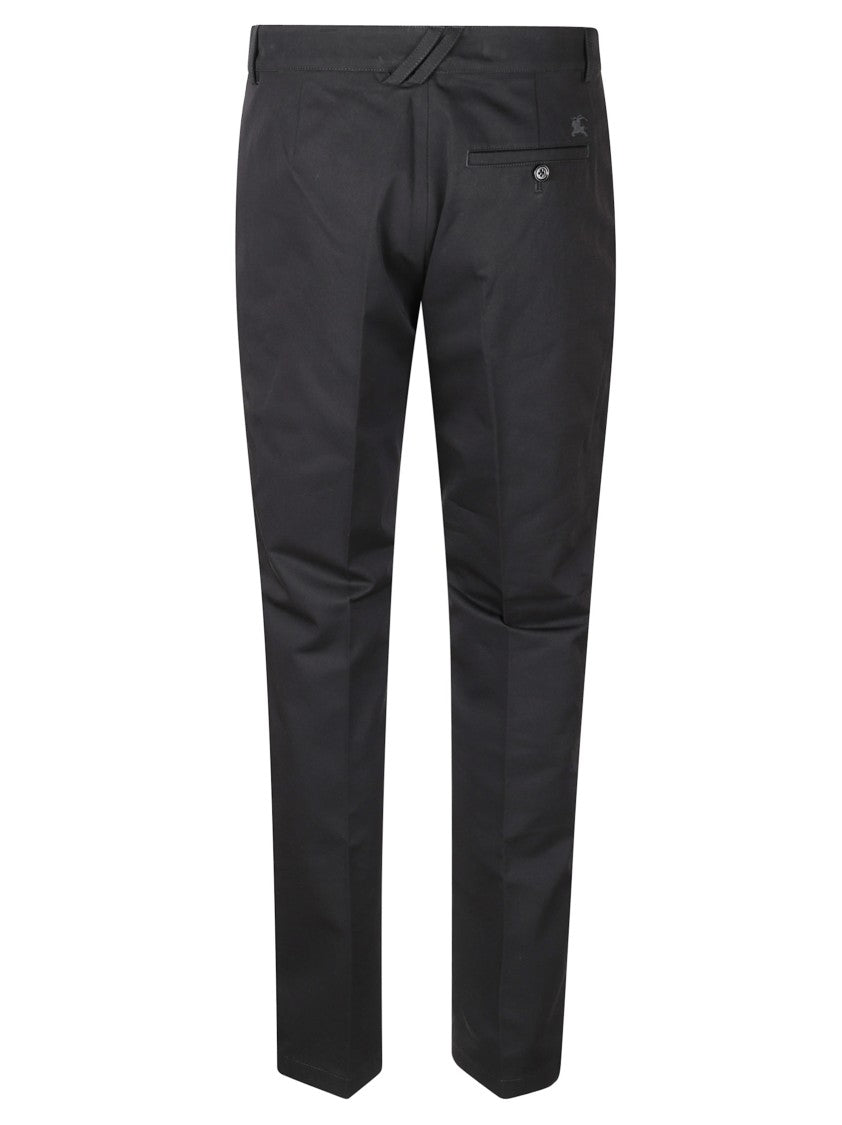 Burberry Tailored Black Trousers With Classic Straight Leg And Subtle Sheen