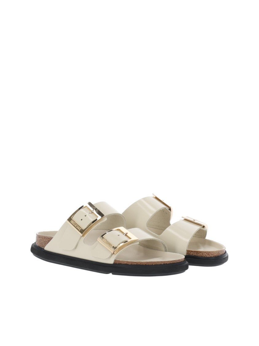 Birkenstock Ecru Arizona Natural Leather Slide Sandal