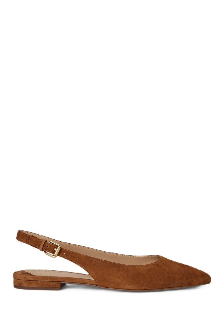 Lauren Ralph Lauren Brown Londyn Suede Slingback Flats