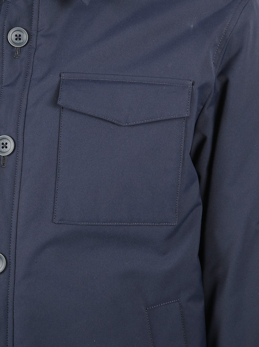 Herno Contemporary Blue Polyester Jacket With Design