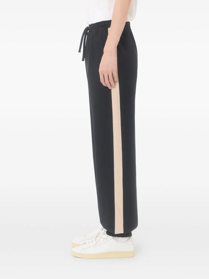 Valentino Black Jersey Bottom Vgold Track Pants