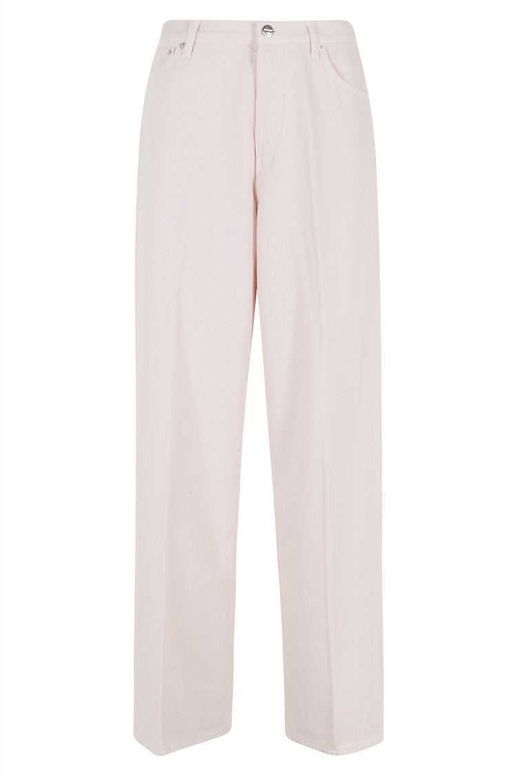 Dondup Pink 5-Pocket Loose Dakota Wide-Leg Cotton Jeans