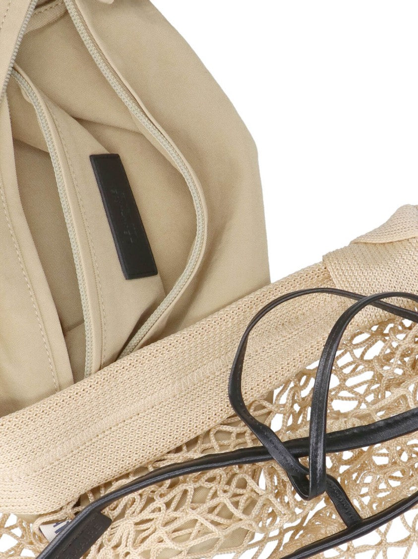 Lemaire Beige Croissant Filt Netted Shoulder Bag