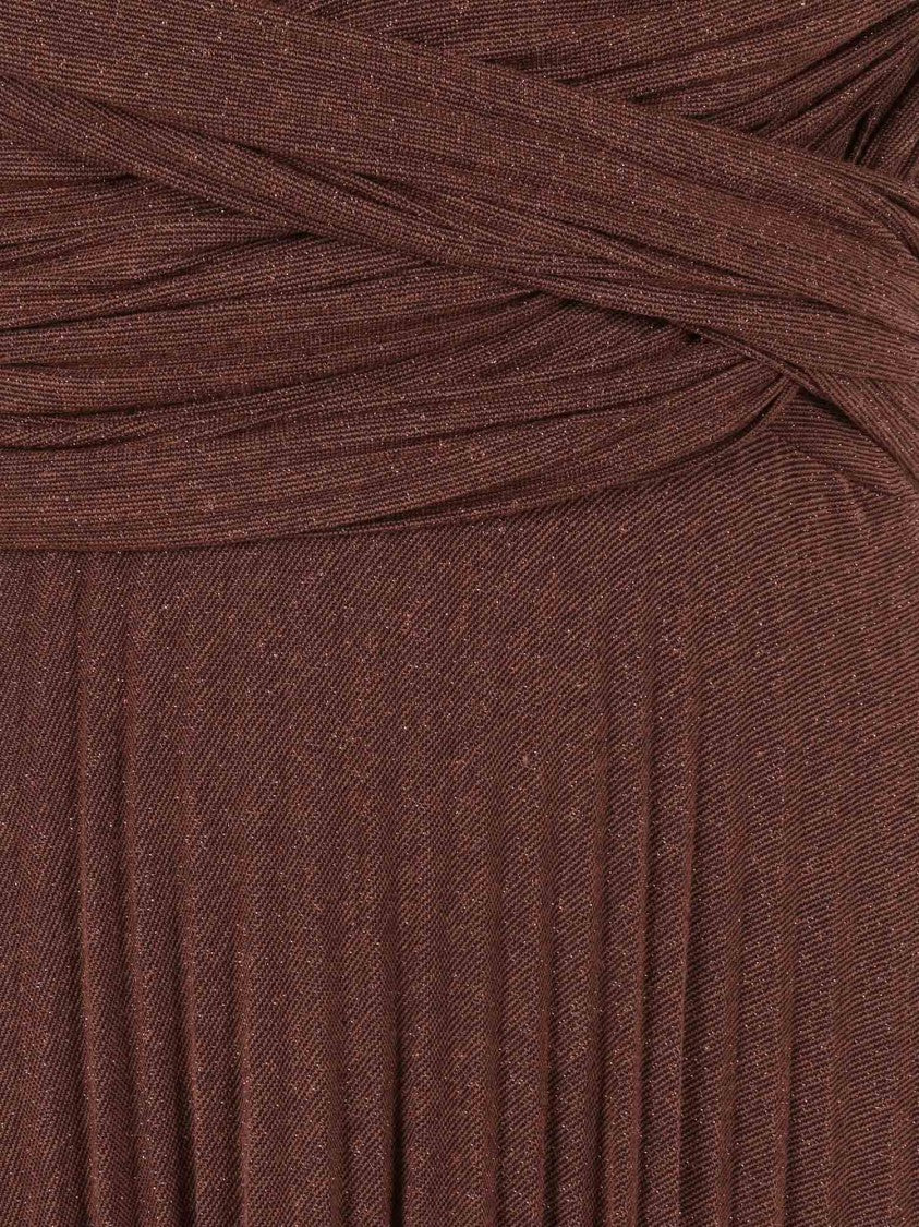 Elisabetta Franchi Wrap-Design Maxi Dress With Subtle Sheen