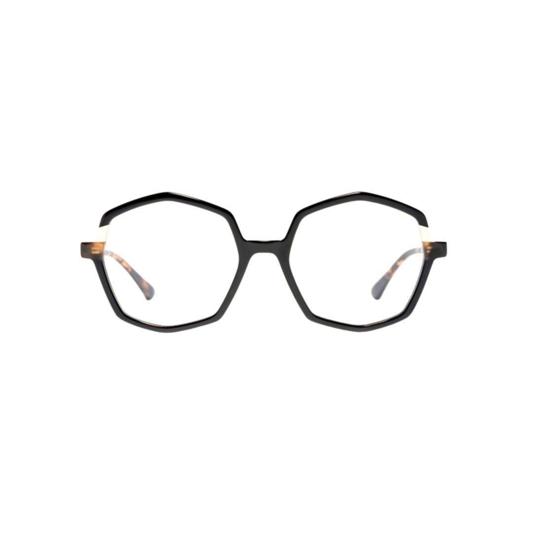 Xavier Garcia Design Dana C-4 Geometric Frame Eyeglasses With Matte Black Finish