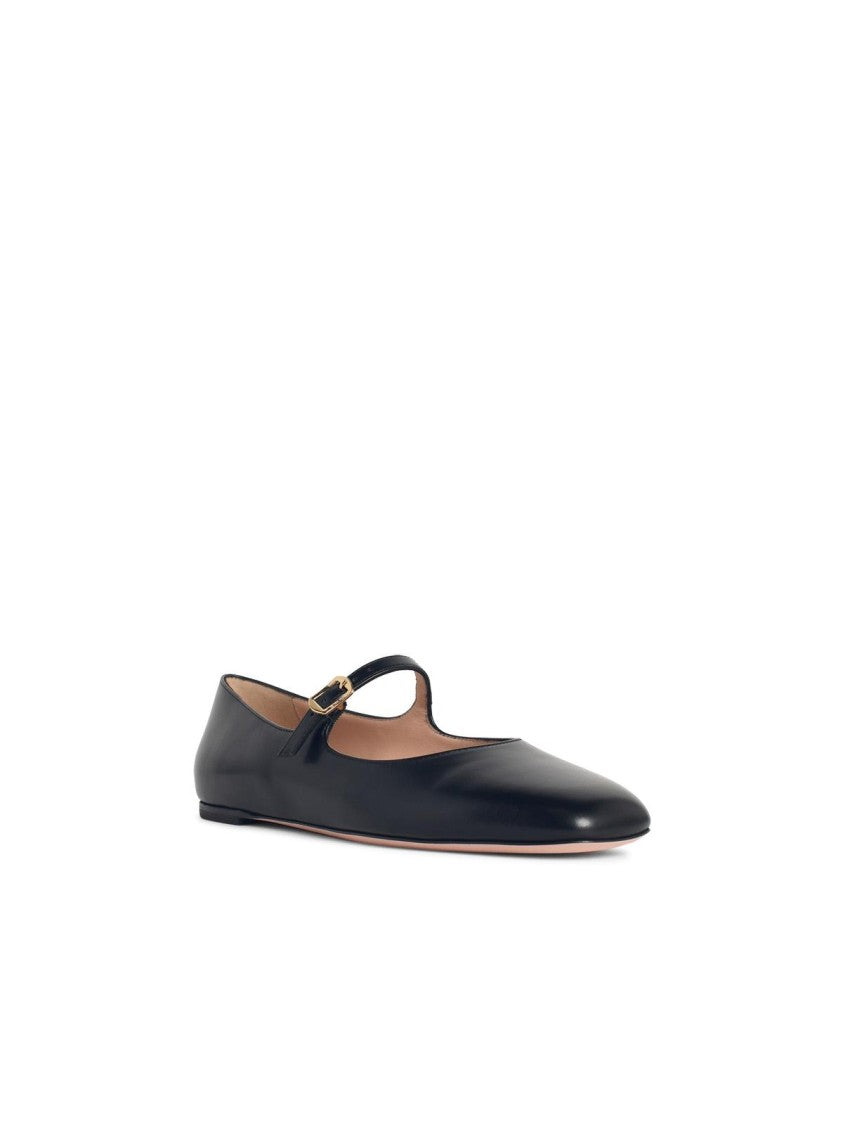 Bally 'Rina' Black Leather Ballet Flats